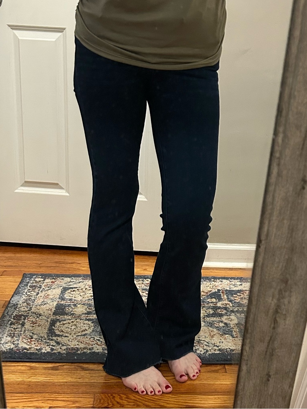 PAIGE Genevieve Dark Blue Flare Stretch Jeans 30” Inseam in Color Novela - Picture 13 of 16